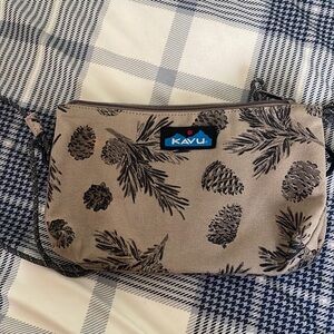 Kavu Brown Pinecone Pattern Crossbody Bag